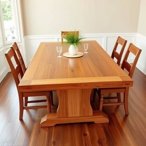 Handcrafted oak dining table with custom dimensions for an Austin home